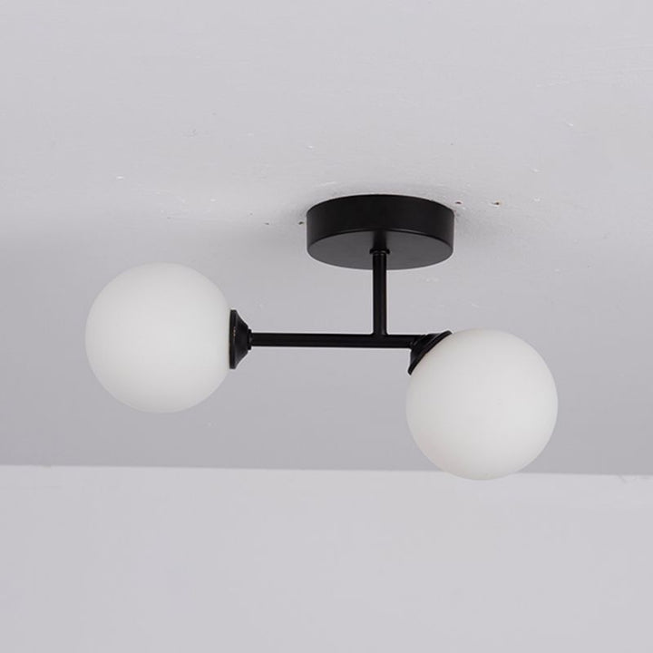 Valentina Plafonnier Rond Moderne, Métal/Verre, Noir/Doré, Salon - Neutralighting
