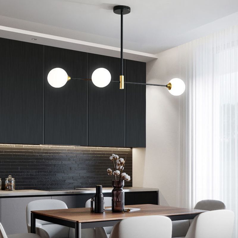 Valentina Suspension Linéaire Minimaliste, Metal/Verre, Blanc, Chambre - Neutralighting