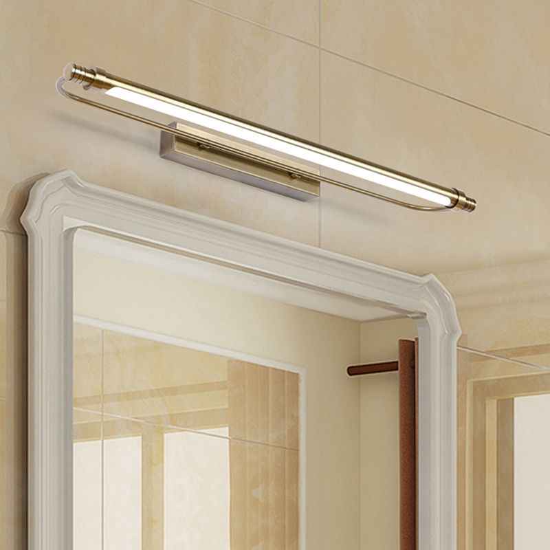 Arisha Applique Murale LED Minimaliste Linéaire, Métal/Acrylique, Or, Salle de Bain - Neutralighting