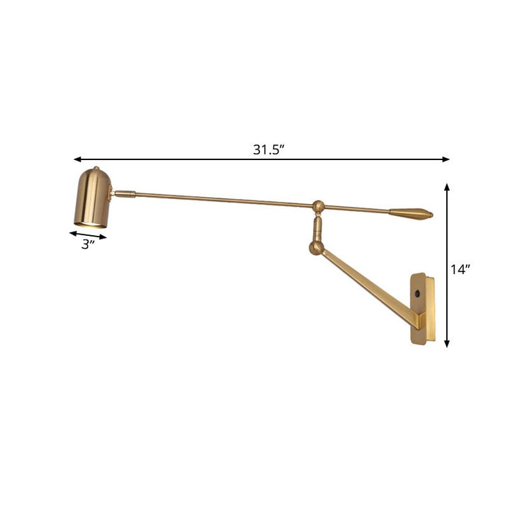 Arisha Applique Murale Orientable Vintage, Métal, Doré, Salon - Neutralighting