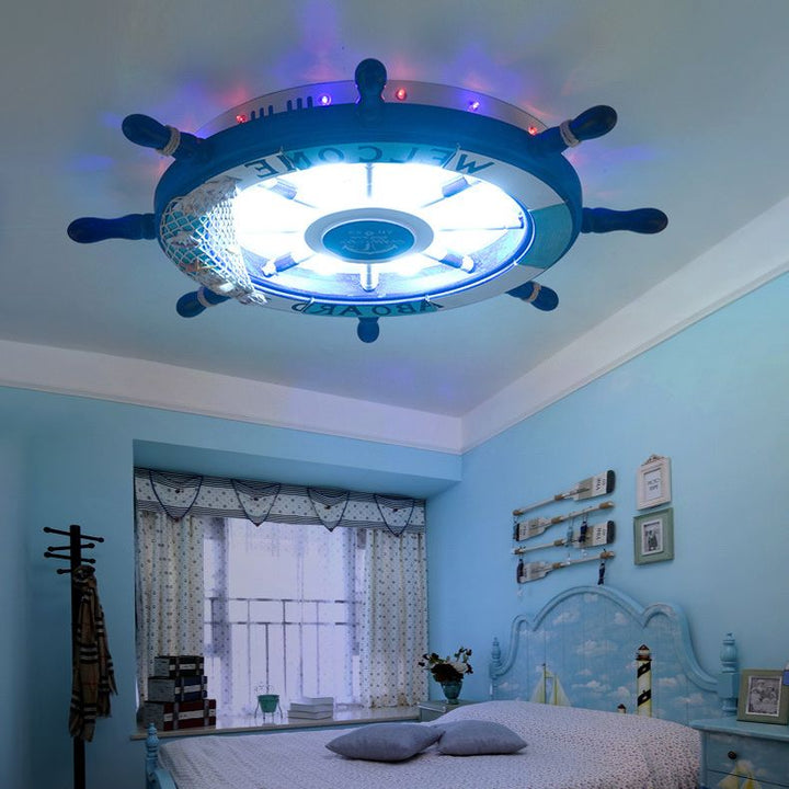 Arisha Moderne LED Plafonnier Blanc/Bleu Métal Salon Chambre à coucher - Neutralighting