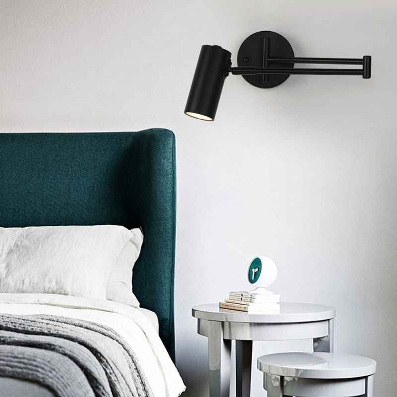 Arisha Applique Murale Effilée Orientable, Métal, Noir/Or, Chambre - Neutralighting