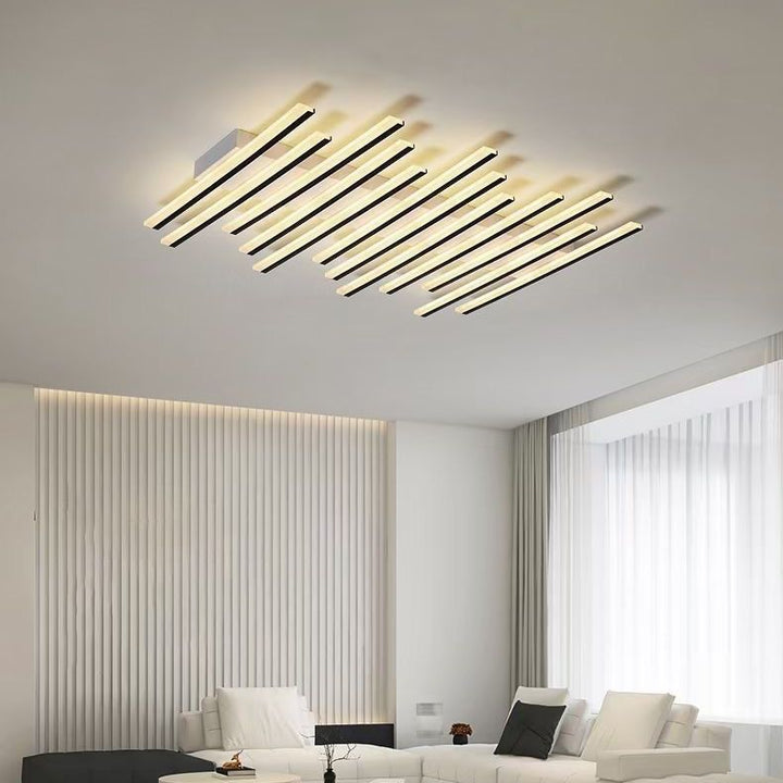 Arisha Plafonnier Multi/Linéaire Moderne, Métal/Acrylique, Noir, Salon - Neutralighting