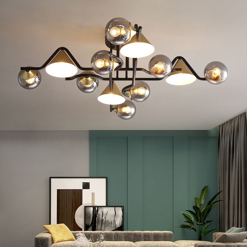 Arisha Design LED Plafonnier Métal/Verre Salon/Chambre à Coucher - Neutralighting