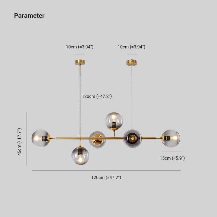 Valentina Moderne LED Suspension Globe Métal Verre Salon Cuisine - Neutralighting
