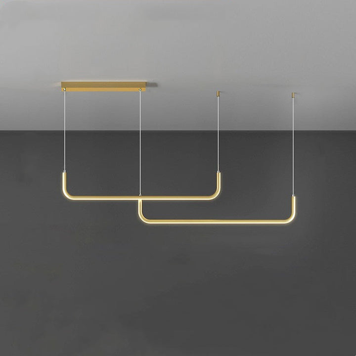 Clen Suspension Linéaire Minimaliste Or/Noir. Salon - Neutralighting