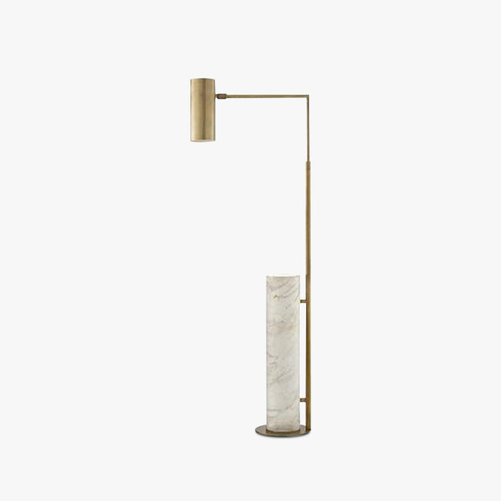 Mira Lampadaire Cylindre Moderne, Marbre/Métal, Doré, Salon - Neutralighting