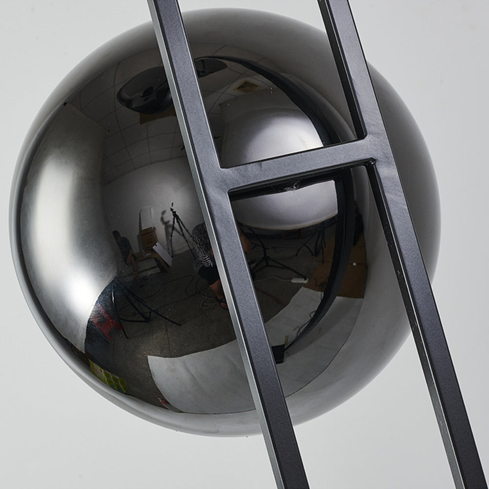 Mira Lampadaire Rond Moderne, Métal/Marbre, Noir, Salon - Neutralighting