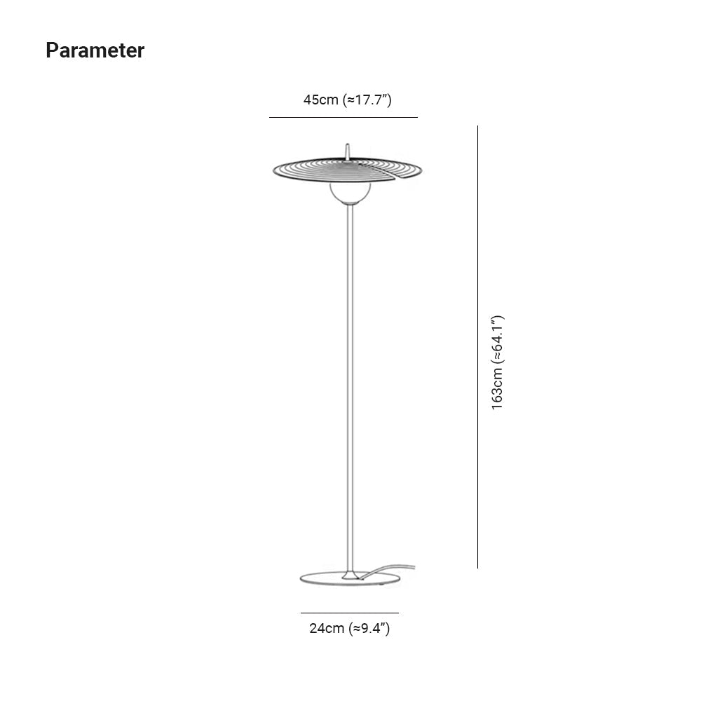 Arisha Lampadaire/Lampe de table Rond Moderne, Métal, Noir, Salon - Neutralighting