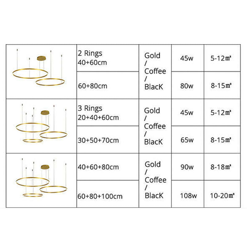 Remi Suspension Anneau Moderne Métal Noir/Doré/Café Salon - Neutralighting