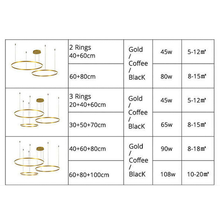Remi Suspension Anneau Moderne Métal Noir/Doré/Café Salon - Neutralighting