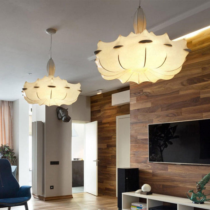 Ritta Suspension Vintage, Métal/Soie, Blanc, Salon/Salle à Manger - Neutralighting