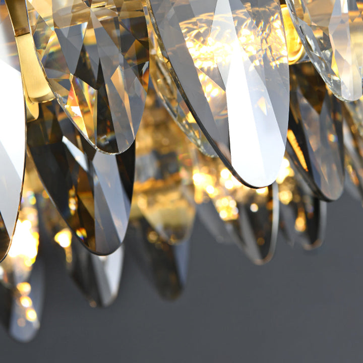 Kristy Suspension Anneau Contemporaine, Métal/Cristal, Noir/Or, Chambre à Coucher/Salle à Manger - Neutralighting