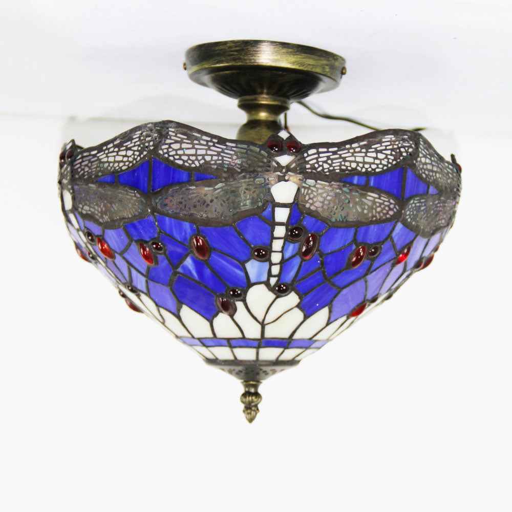 Plafonnier Tiffany en Verre – Plafonnier Élégant