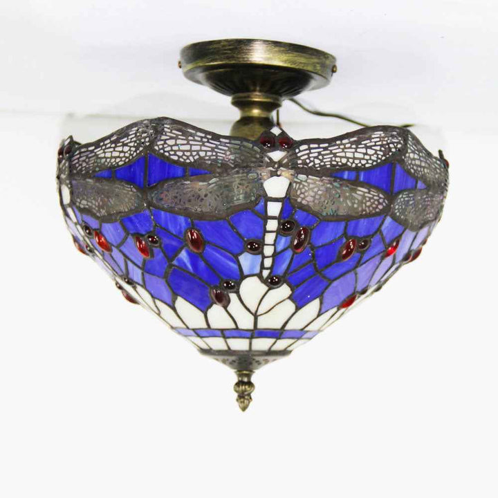 Plafonnier Tiffany en Verre – Plafonnier Élégant