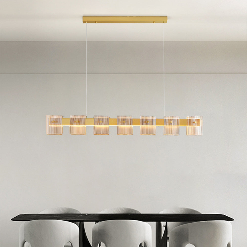 Arisha Suspension Carrée Urbaine, Cuivre/Verre, Doré, Salle de Bain/Chambre à Coucher - Neutralighting