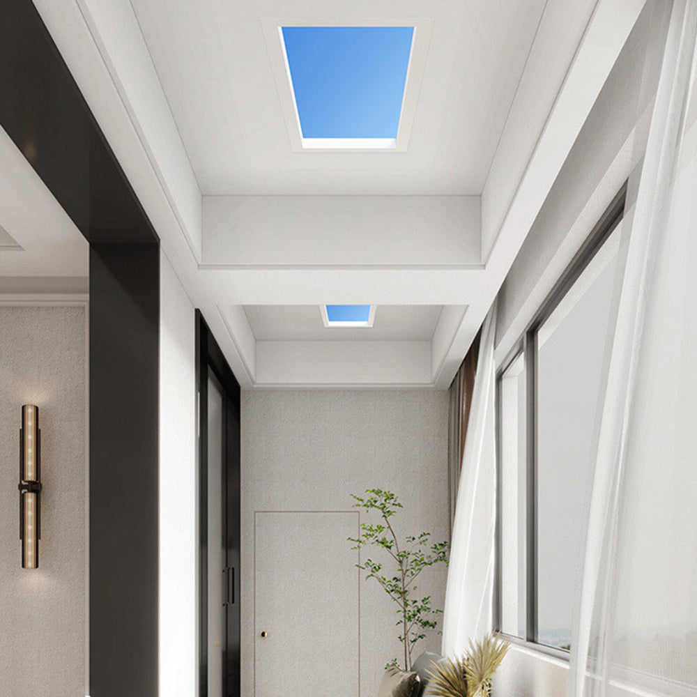 Ray Plafonnier Rectangle Moderne, Métal/Verre, Bleu, Salon - Neutralighting