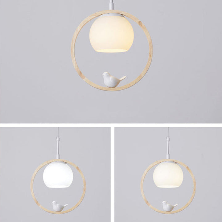 Alixor Suspension Rond Nordique. Bois/Métal. Bois. Chambre - Neutralighting