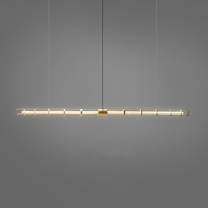 Ray Suspension Linéaire Moderne, Métal/Verre, Doré, Salon - Neutralighting