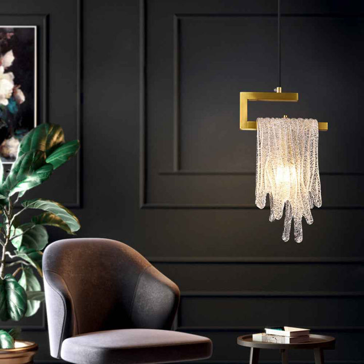 Kristy Suspension Irrégulier Contemporaine, Cristal/Cuivre, Transparent, Salon - Neutralighting