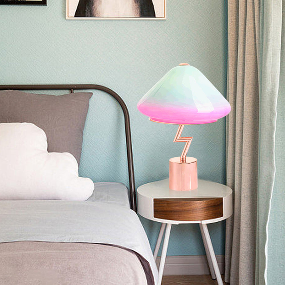 Valentina Lampe de Table Champignon Moderne, Verre/Métal, Coloré, Salon - Neutralighting
