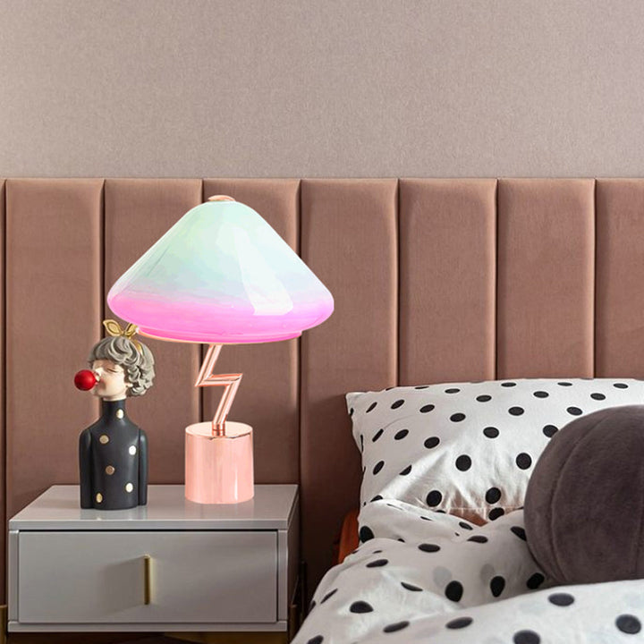 Valentina Lampe de Table Champignon Moderne, Verre/Métal, Coloré, Salon - Neutralighting