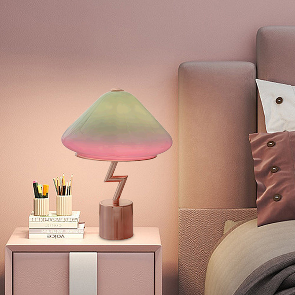 Valentina Lampe de Table Champignon Moderne, Verre/Métal, Coloré, Salon - Neutralighting