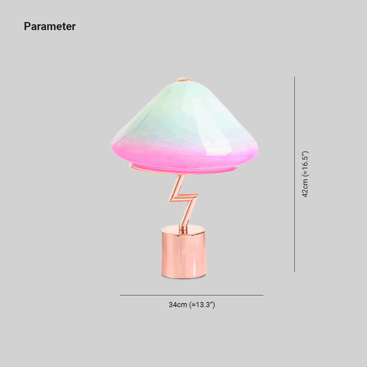 Valentina Lampe de Table Champignon Moderne, Verre/Métal, Coloré, Salon - Neutralighting