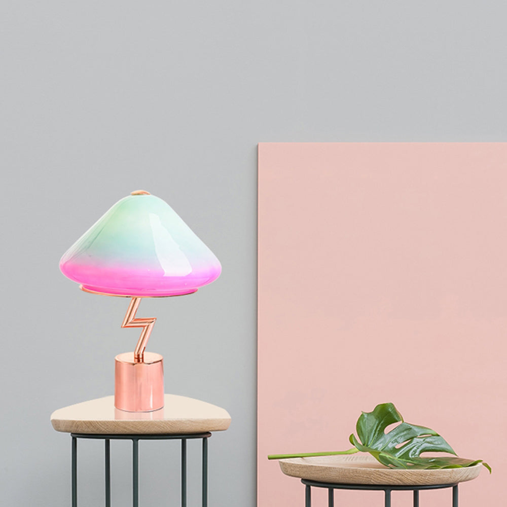 Valentina Lampe de Table Champignon Moderne, Verre/Métal, Coloré, Salon - Neutralighting