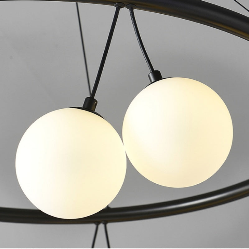 Valentina Nordique LED Lustre Noir Métal/Verre Salle À Manger/Chambre À Coucher - Neutralighting