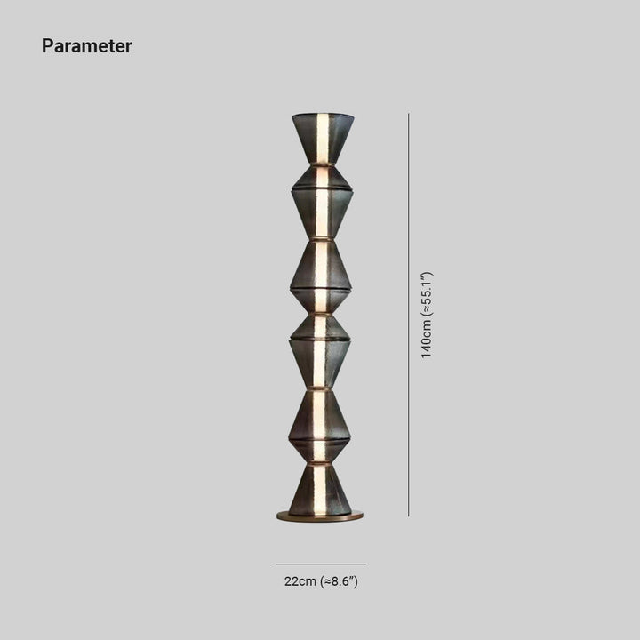 Arisha Suspension/Lampadaire Irrégulier Moderne, Verre/Metal, Noir, Chambre - Neutralighting