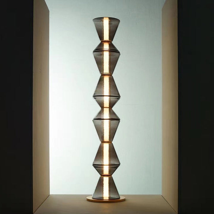 Arisha Suspension/Lampadaire Irrégulier Moderne, Verre/Metal, Noir, Chambre - Neutralighting