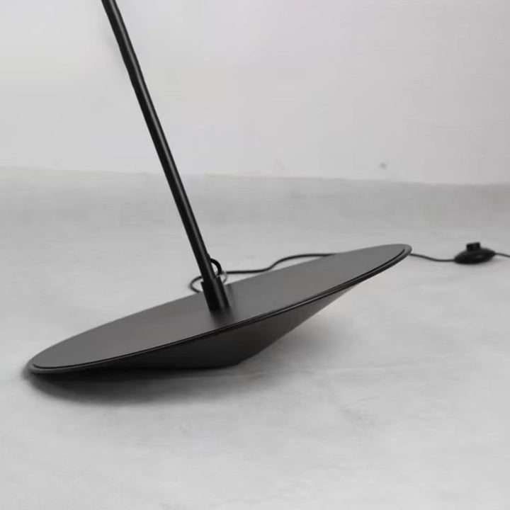 Mira Design Lampadaire Frisbee/Canne à Pêche Simple Métal Noir Grande Salon Intérieur - Neutralighting