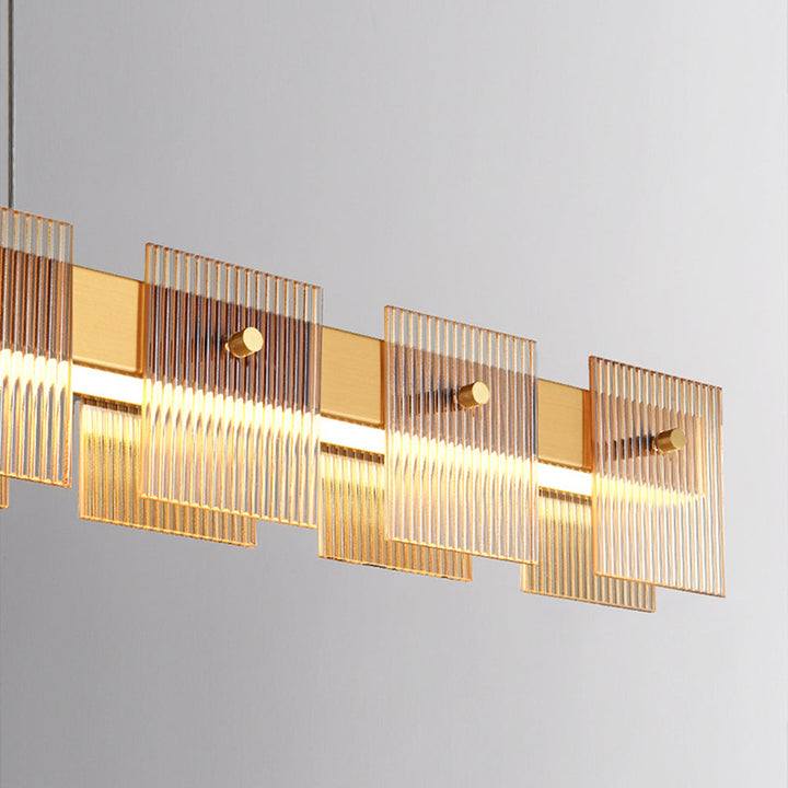 Arisha Suspension Carrée Urbaine, Cuivre/Verre, Doré, Salle de Bain/Chambre à Coucher - Neutralighting