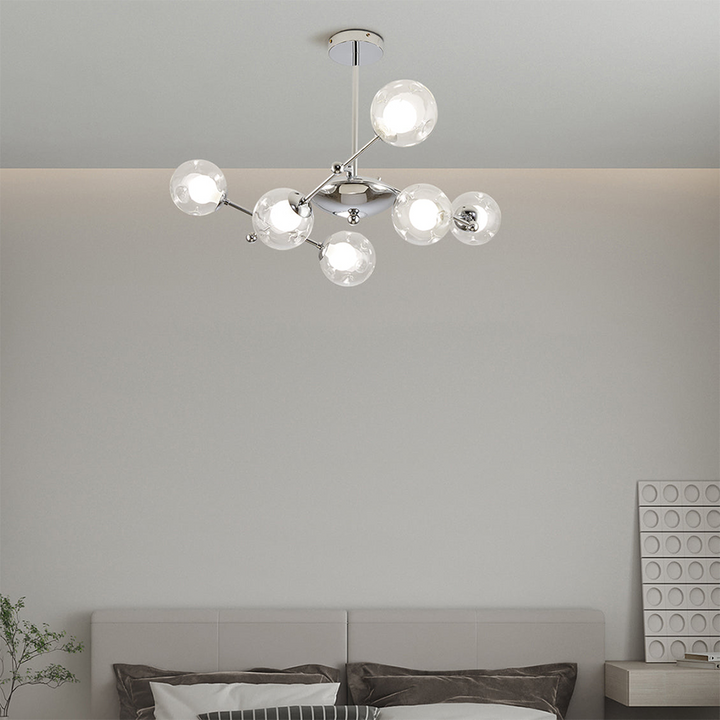 Valentina Lustre Bauhaus Nordique Argent Métal Verre Salon - Neutralighting