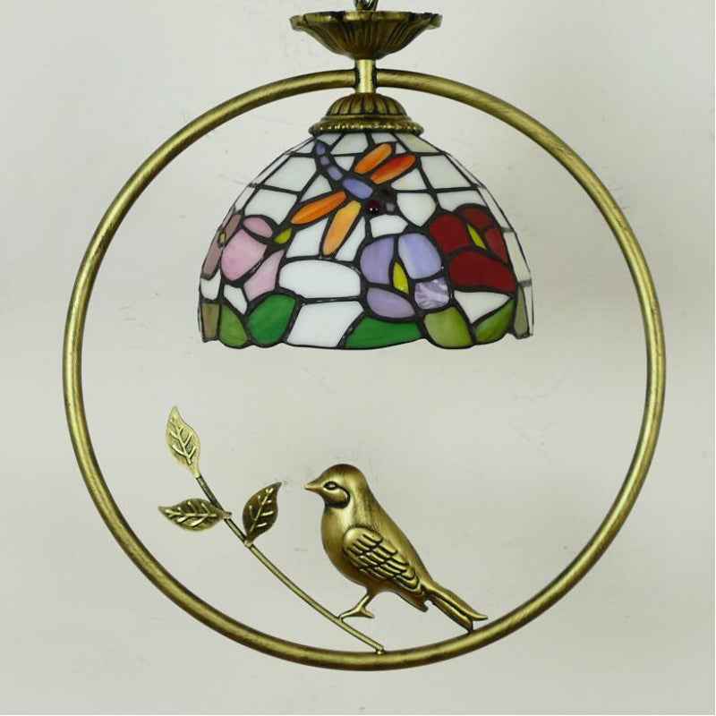 Tiffany Cottage Suspension Métal Verre Chambre À Coucher - Neutralighting