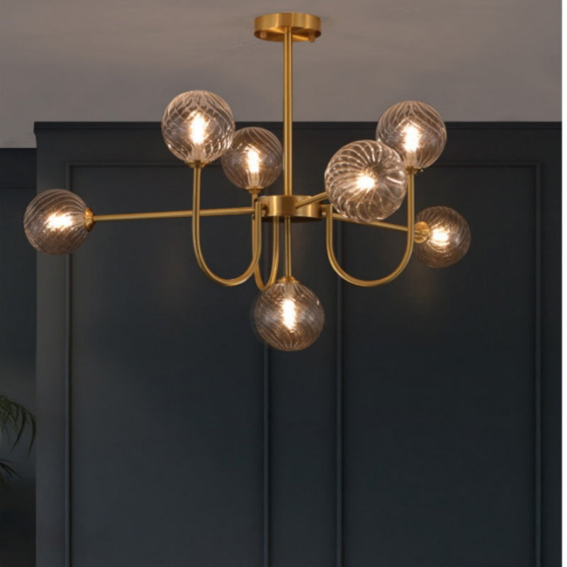 Valentina Moderne LED Lustre Or Verre Salle À Manger/Salon/Chambre À Coucher - Neutralighting