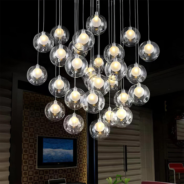Arisha Multi-têtes Globe Cluster Lustre Verre Salle à Manger Salon - Neutralighting