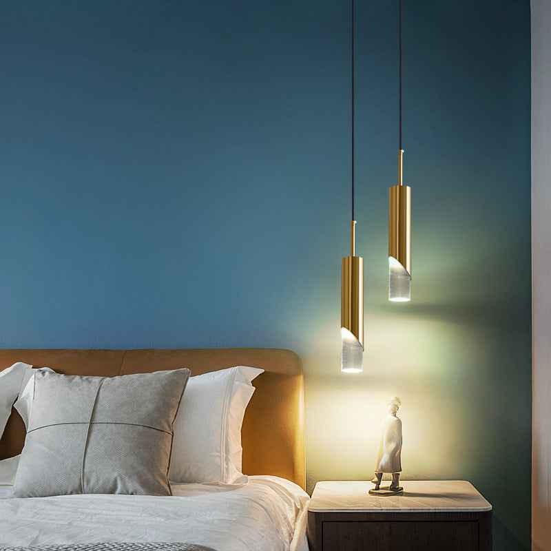 Ray Luminaires Suspension LED Simple Acrylique/Métal Or/Noir Salon - Neutralighting