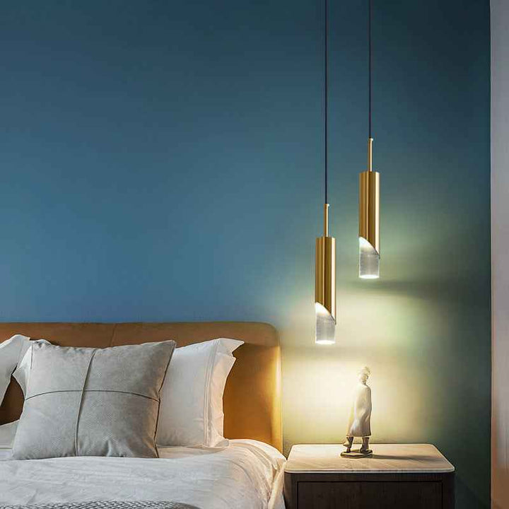 Ray Luminaires Suspension LED Simple Acrylique/Métal Or/Noir Salon - Neutralighting