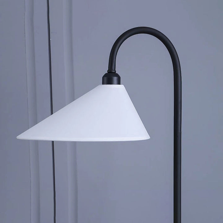 Mira Lampadaire Arche Simple, Métal/Tissu, Blanc/Noir, Chambre - Neutralighting