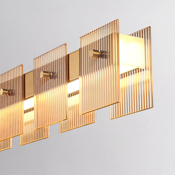 Arisha Suspension Carrée Urbaine, Cuivre/Verre, Doré, Salle de Bain/Chambre à Coucher - Neutralighting