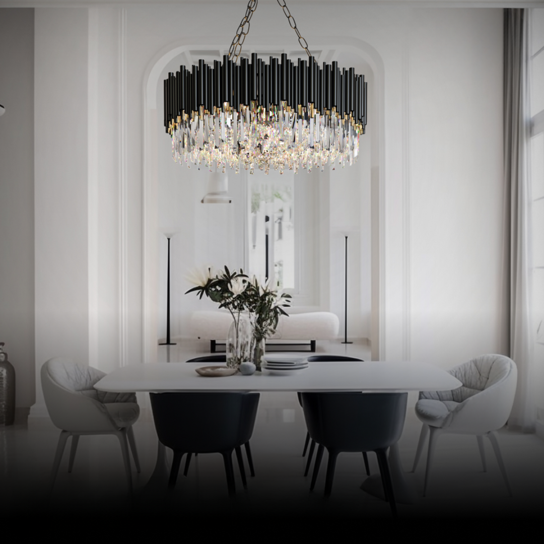 Kristy Suspension LED Industrielle Noir Cylindrique En Verre/Métal Salon - Neutralighting