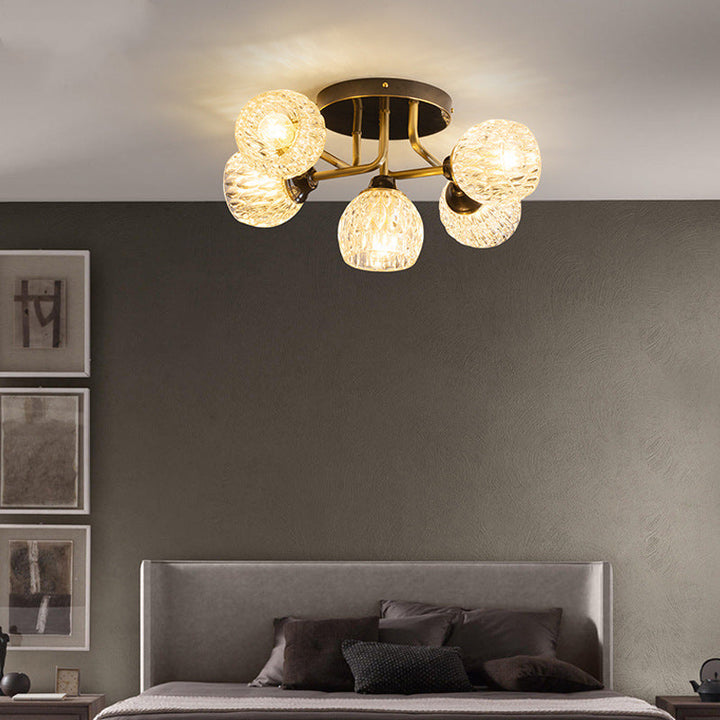 Valentina Luxueux Plafonnier Verre Métal Salon - Neutralighting