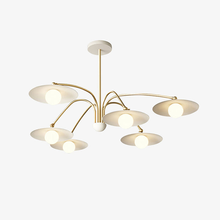 Arisha Suspension Fleur Art Déco, Métal/Verre, Blanc, Salon - Neutralighting