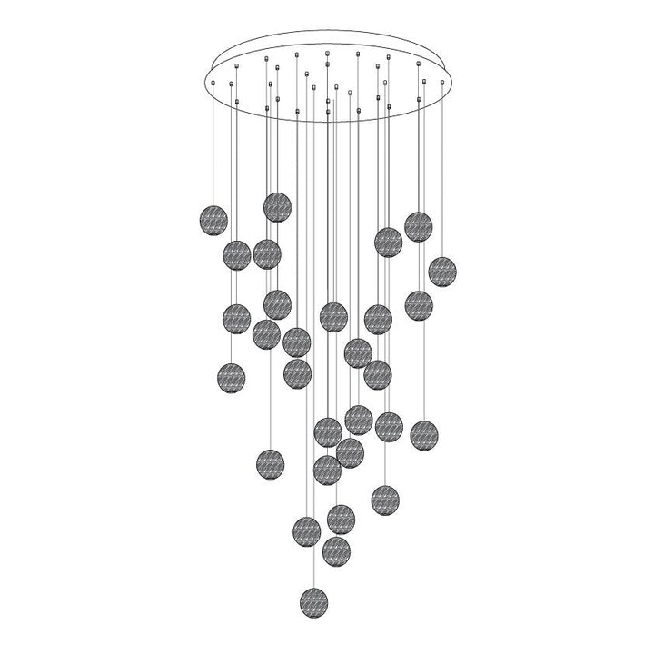 Ulvararis Suspension en bois Nordic Orb Sphere Cluster - Neutralighting