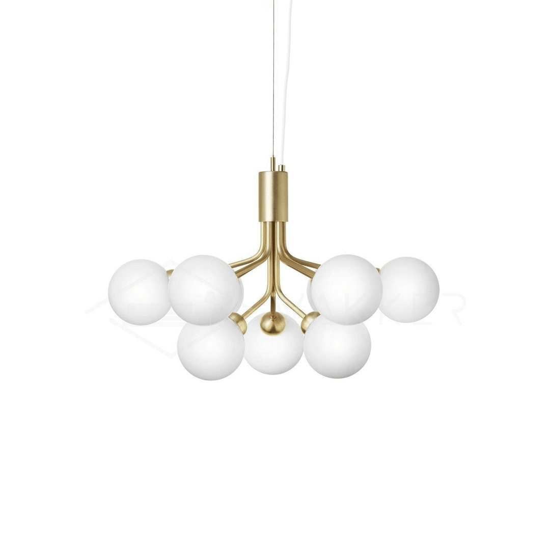 Lustra Suspension en Verre Globe Cluster Laiton - Neutralighting
