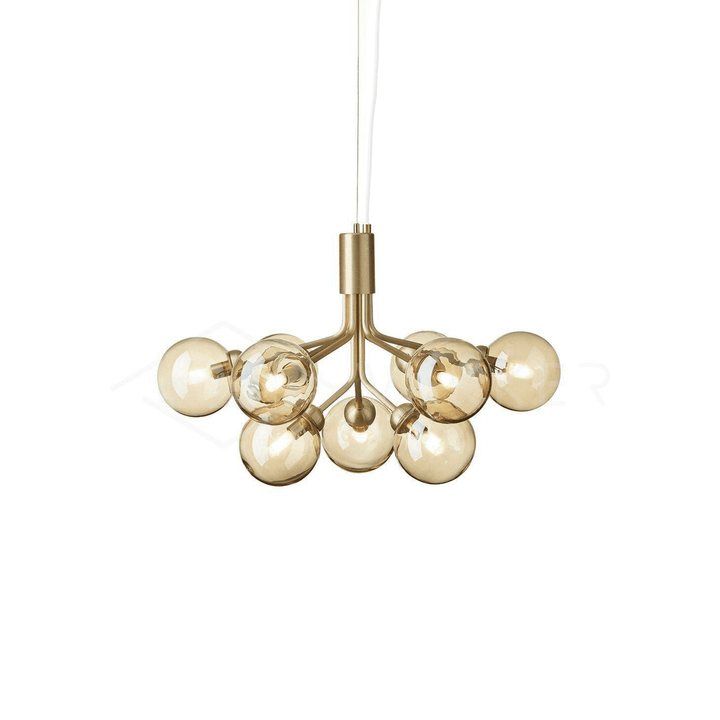 Lustra Suspension en Verre Globe Cluster Laiton - Neutralighting