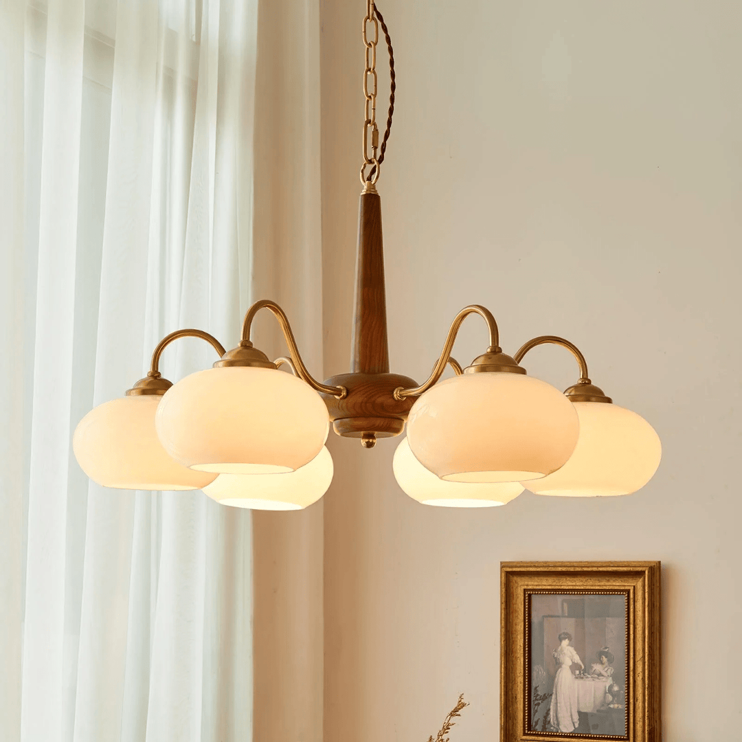 Lustra Suspension Persimmon Laiton et Verre Élégante - Neutralighting