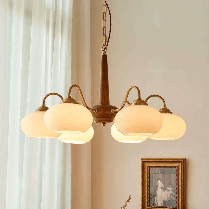Lustra Suspension Persimmon Laiton et Verre Élégante - Neutralighting
